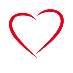 rotes Valentins Herz auf weißem Hintergrund