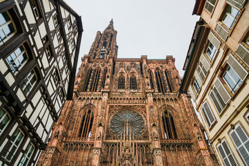 Strasbourg, Cathedral Notre Dame. Alsace, France - obrazy, fototapety, plakaty