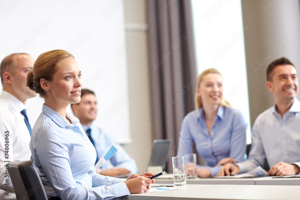 Canvas Prints group of smiling businesspeople meeting in office