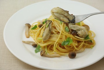 牡蠣のパスタ