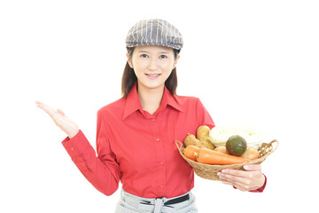 笑顔のウェイトレス