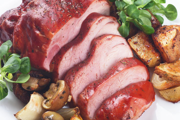 Roasted christmas ham