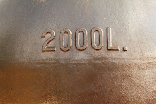 Old copper wine tank fragment