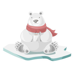 Polar bear with coffee