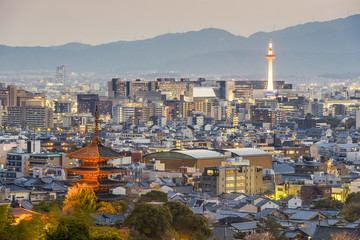 Kyoto, Japan City Skyline