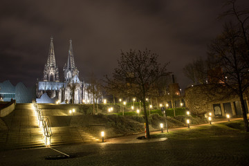 Fototapeta premium cologne cathedral at night