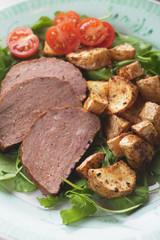 Meat loaf with roasted potato