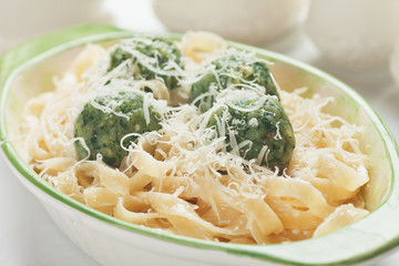 Spinach dumplings with italian pasta