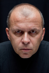 Expression of focused man