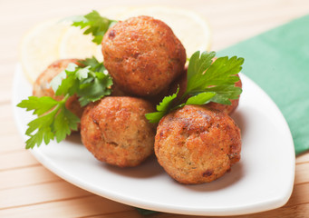 Fried fish meatballs