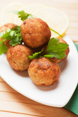 Fried fish meatballs