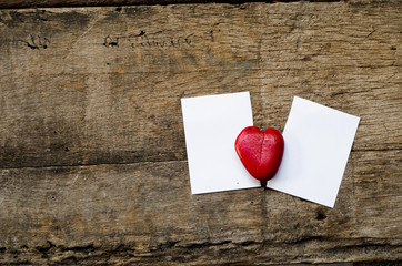 love or heart and blank paper