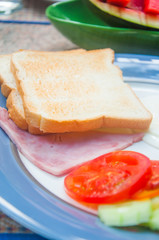 eggs, tomato and toast breakfast