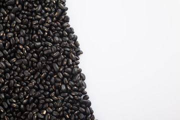 Black beans with white copy space