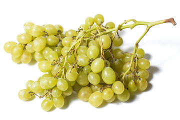 White grapes on white background