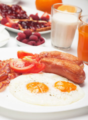 Fried eggs served for breakfast