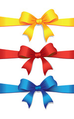 Decorative Satin Ribbon Bow Isolated on White background