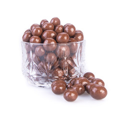 chocolate balls. chocolate balls in bowl on a background