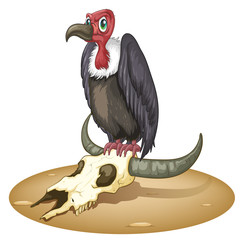 An angry bird above the animal's head