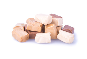 candies. caramel candies. caramel candies on a background. caram