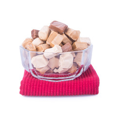 candies. caramel candies. caramel candies on a background. caram