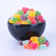 candies. jelly candies in bowl on a background. jelly candies in