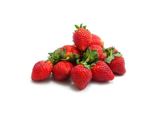 strawberry fruits on white collection