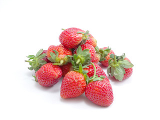 strawberry fruits on white collection