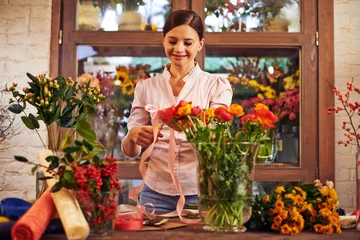 Crédence de cuisine en verre imprimé Fleuriste Florist in shop
