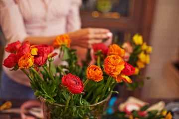 Crédence de cuisine en verre imprimé Fleuriste Boutons floraux