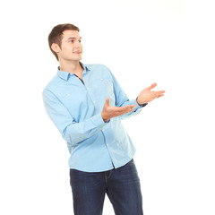 man stares in the direction