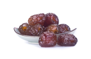 preserved fruits. chinese sugar date preserved fruits on the bac