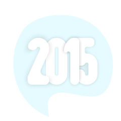 Happy 2015 new year .Vector paper illustration.