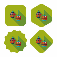 christmas ball flat icon with long shadow,eps10