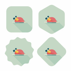 chicken food flat icon with long shadow,eps10