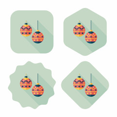 christmas ball flat icon with long shadow,eps10