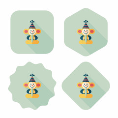 monkey toy flat icon with long shadow,eps10