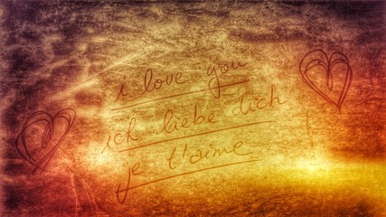 i love you - ich liebe dich - je t'aime