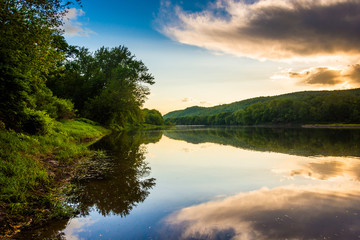 Evening reflections in the Delaware River, at Delaware Water Gap