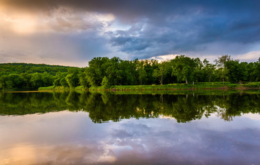 Evening reflections in the Delaware River, at Delaware Water Gap