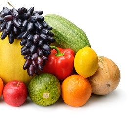 fruits and vegetables isolated on a white background