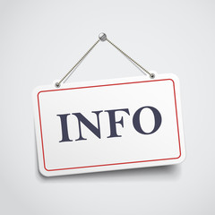 info hanging sign