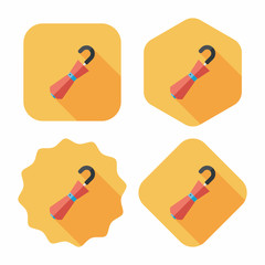 umbrella flat icon with long shadow