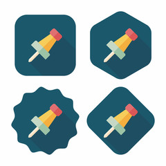 push pin flat icon with long shadow,eps10