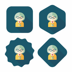 businesswoman flat icon with long shadow,eps10