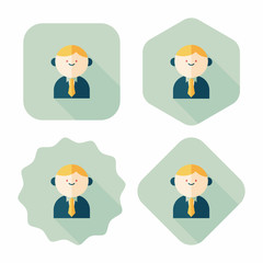 businessman flat icon with long shadow,eps10