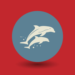 Dolphin symbol, vector