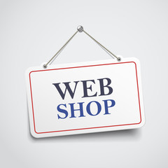 web shop hanging sign