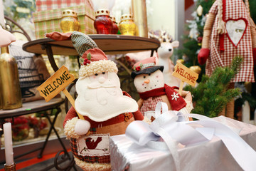 toy Santa Claus and snowman