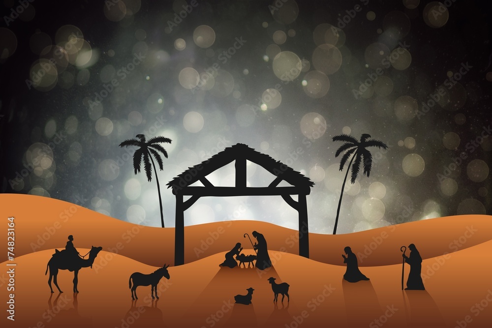 Poster composite image of nativity scene